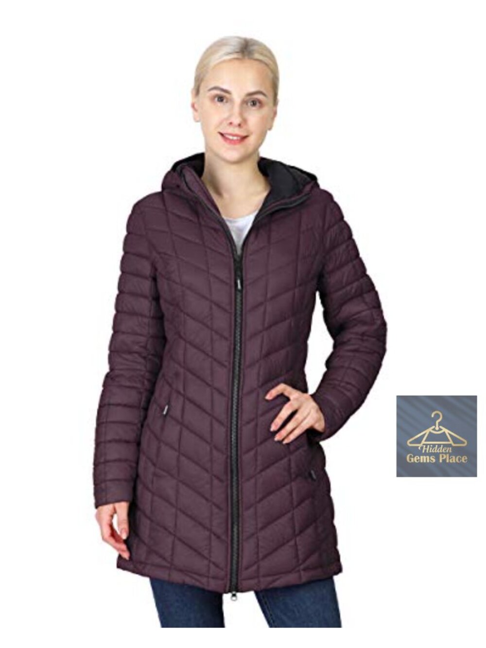 Hooded Long Puffer Coat Lightweight Winter Jacket